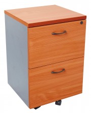 CMP2F Mobile Drawer Pedestal. 2 File Drw. Lockable. Cherry Ironstone